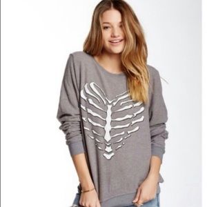 Wildfox Heart Bones sweater in size M